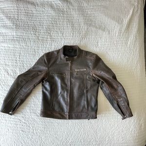 Men’s Frank Thomas leather motorcycle jacket